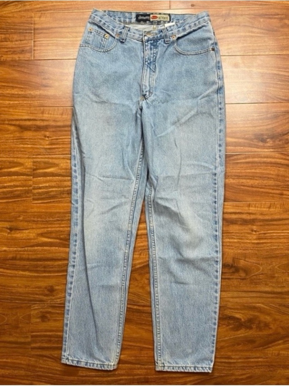 Vintage 90s Ellemenno Juniors Blue Midrise Cotton Straight Jeans Size 11 Short